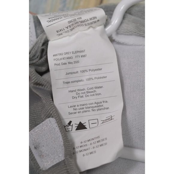 RUBIES Baby 6-12M Elephant Halloween Costume Trunk Tail Dress Up Pretend - Picture 12 of 12